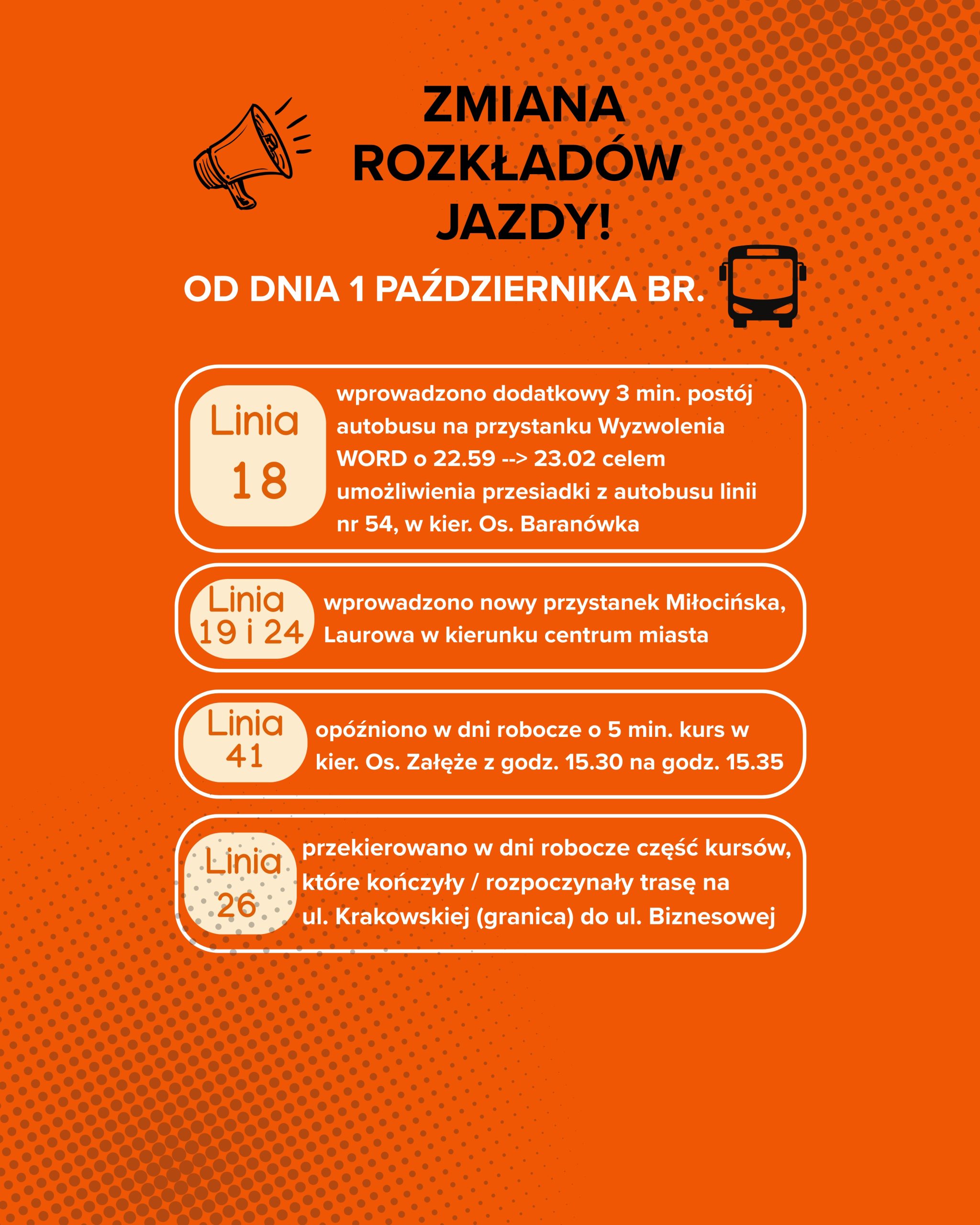 zmiana rozkladow jazdy