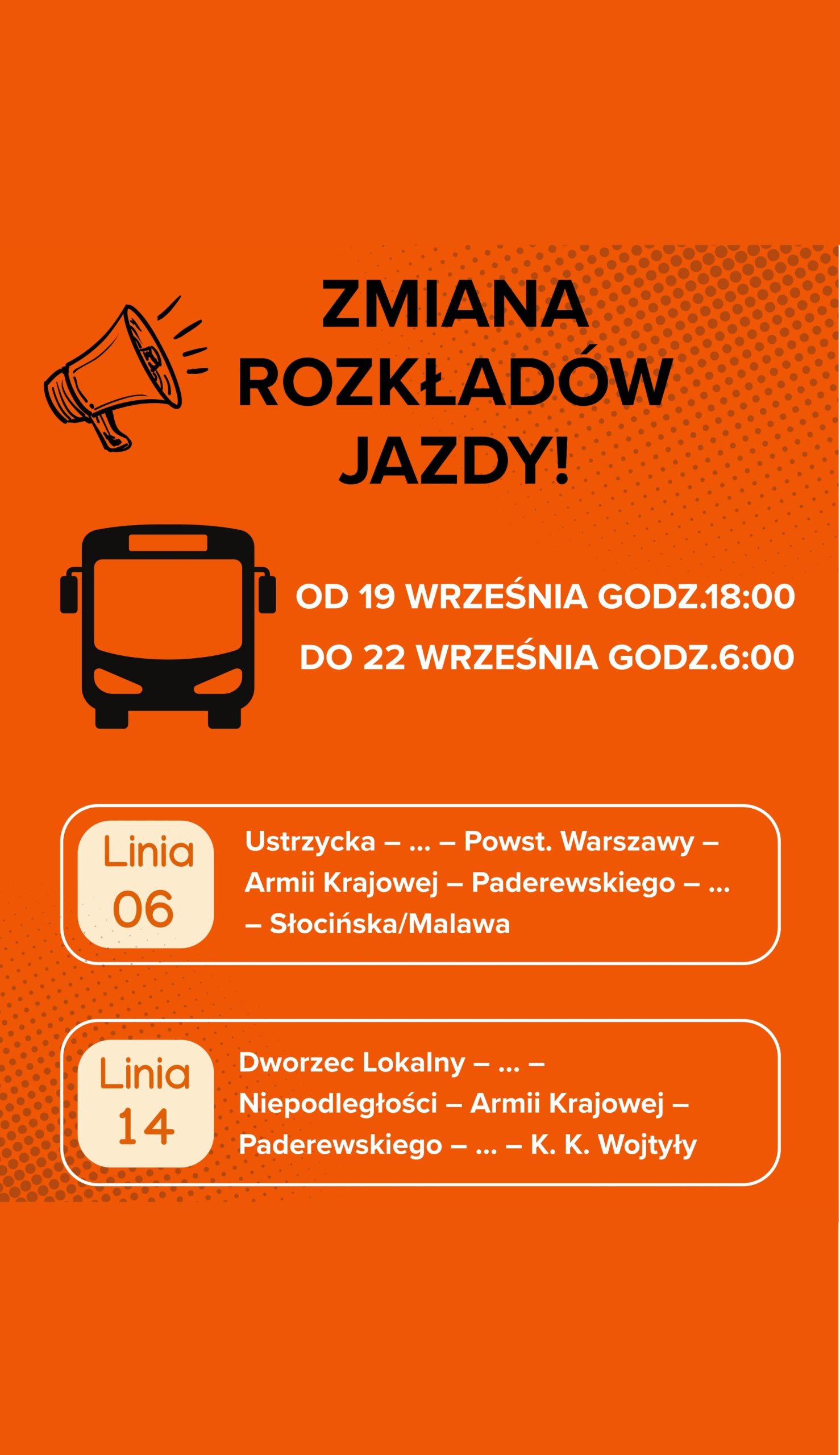 zmiana rozkładu jazdy