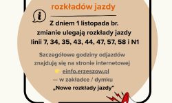 zmiana rozkładu jazdy od 1.11