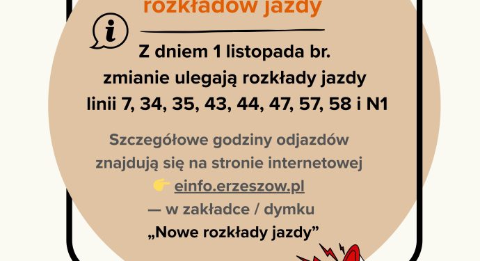 zmiana rozkładu jazdy od 1.11