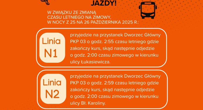 zmiana rozkładu jazdy w związku ze zmiana czasu