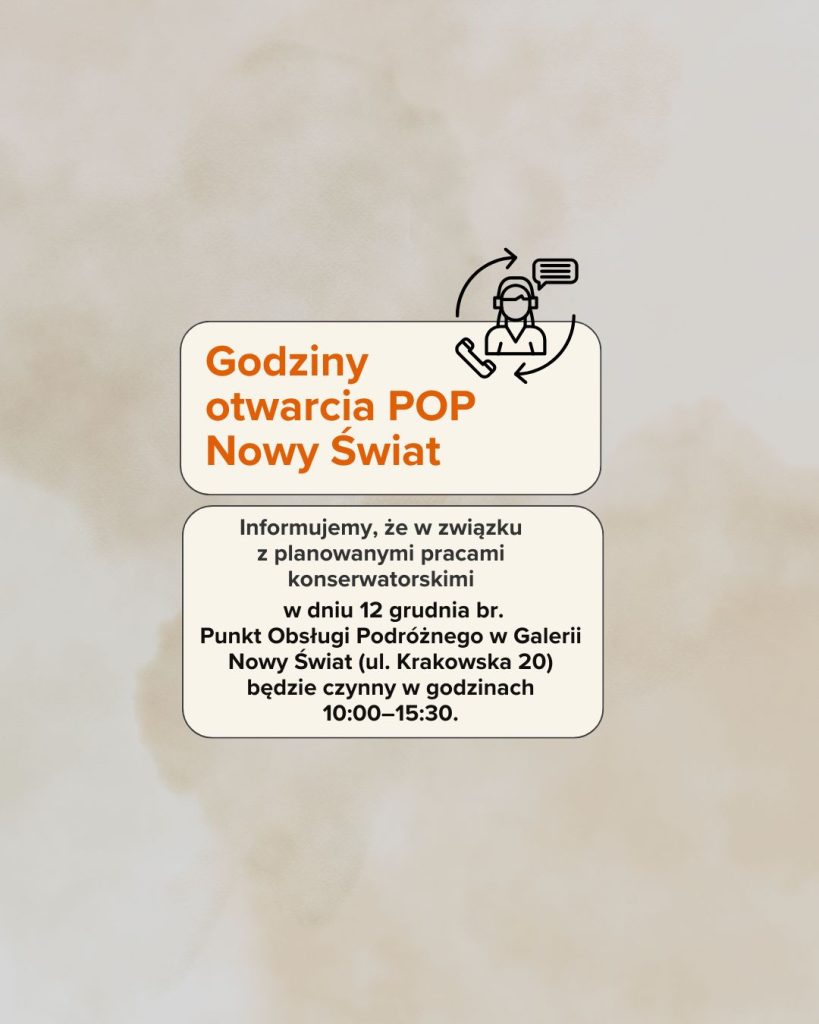 Zmiana godzin otwarcia POP w Galerii Nowy Świat