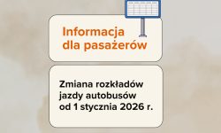 zmiana rozkładów jazdy od 1 stycznia