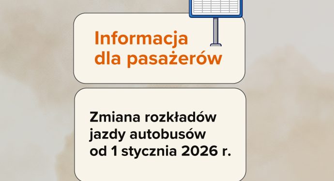 zmiana rozkładów jazdy od 1 stycznia