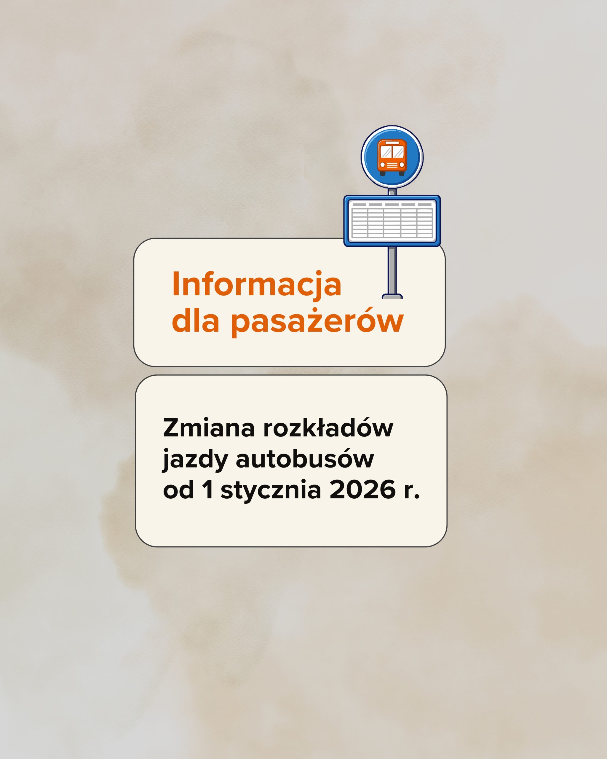 zmiana rozkładów jazdy od 1 stycznia