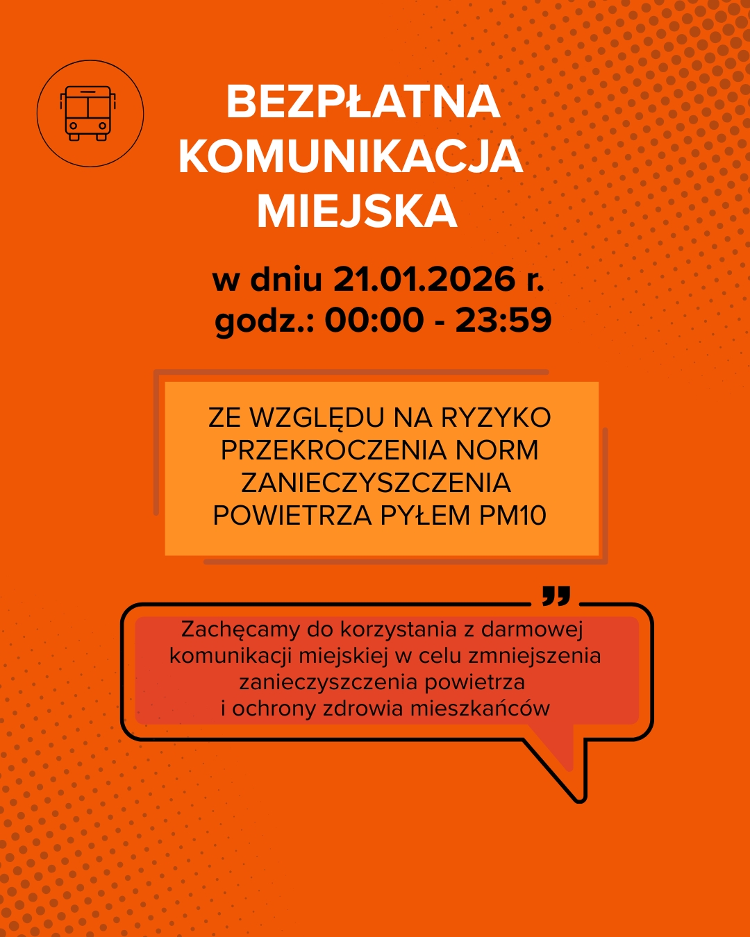 Darmowa Komunikacja Miejska 21.01.2026r