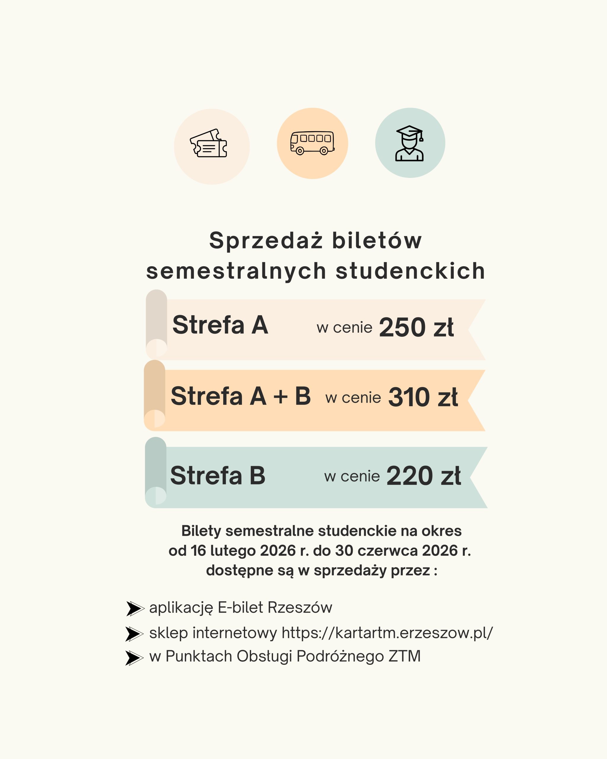 bilety semestralne studenckie