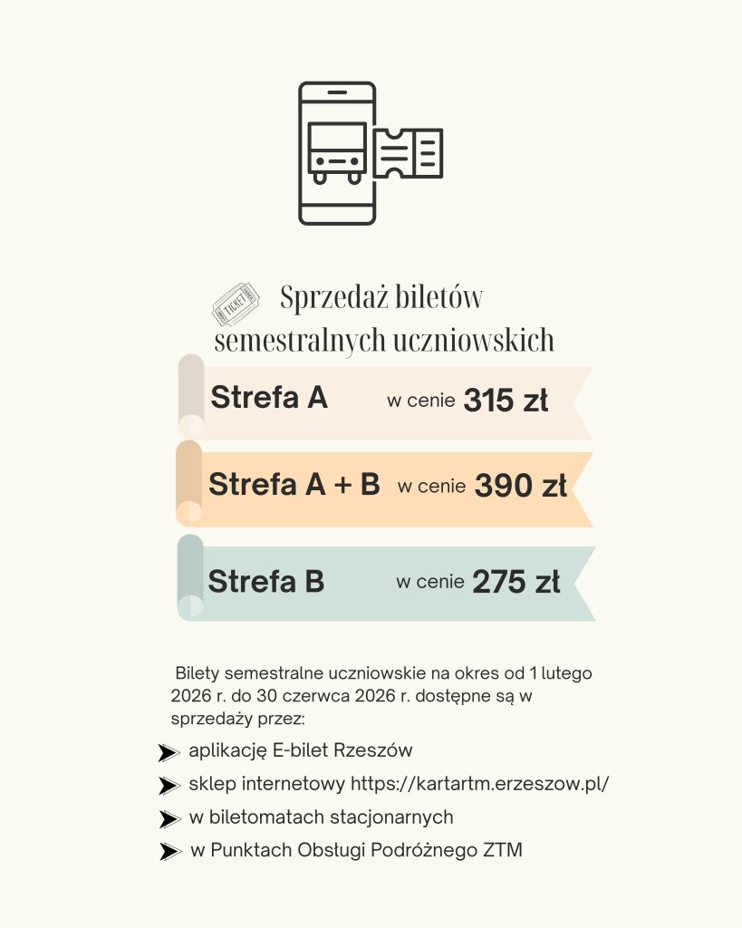 Sprzedaż biletów semestralnych uczniowskich