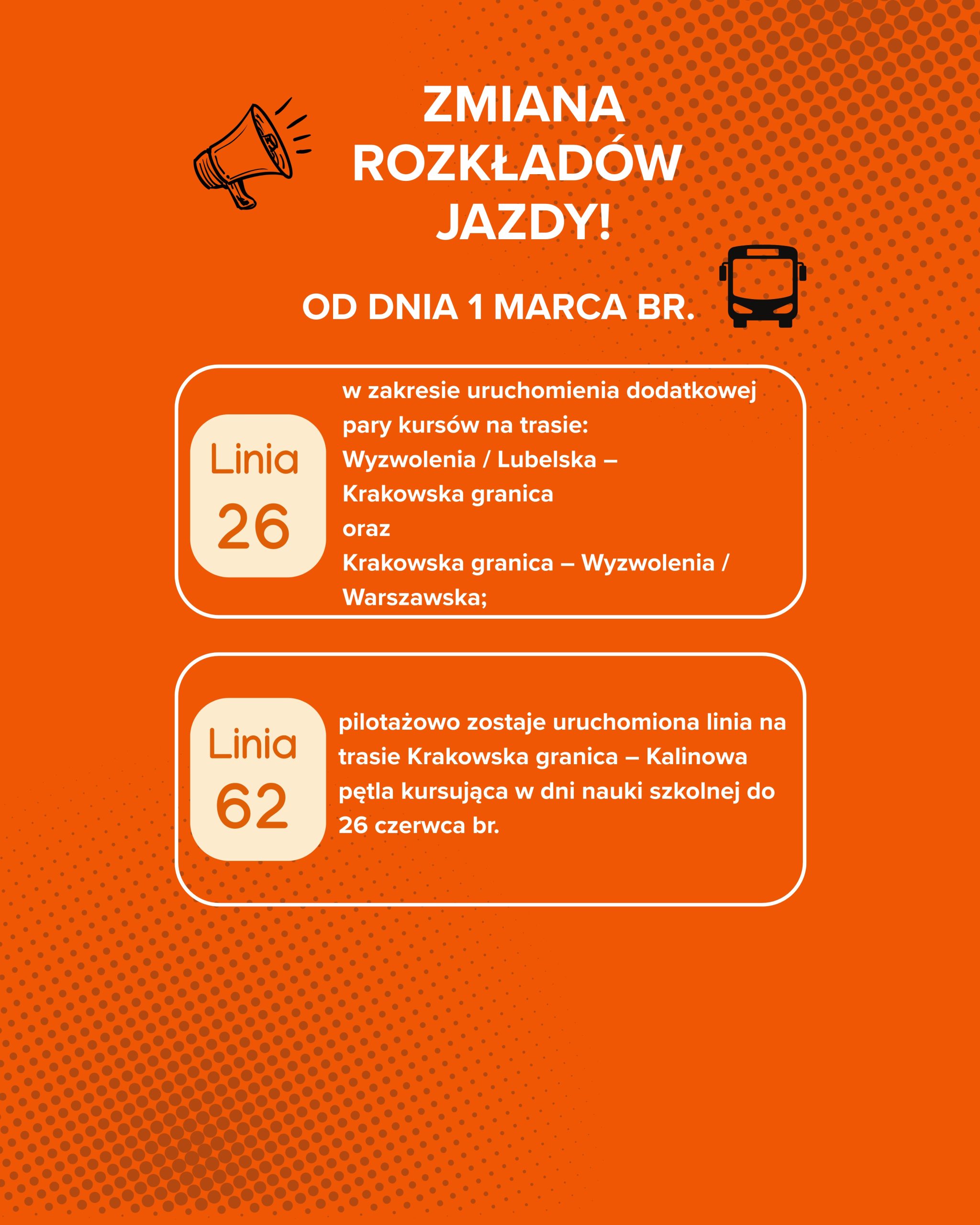 Zmiana rozkładu jazdy