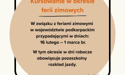 Rozkład jazdy ferie