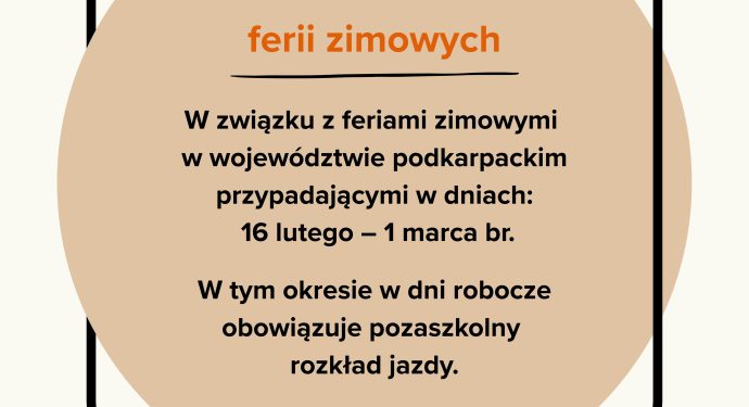 Rozkład jazdy ferie