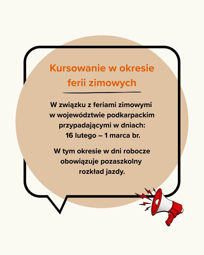 Kursowanie w okresie ferii zimowych