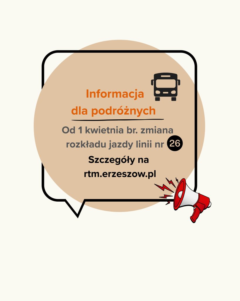 Zmiana rozkładu jazdy linii nr 26