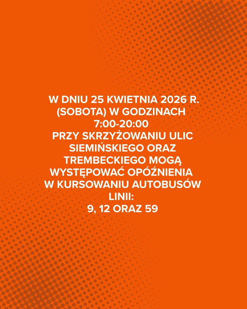 Opóźnienia w kursowaniu autobusów 25 kwietnia br.