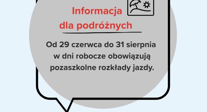 rozklad jazdy na wakacje