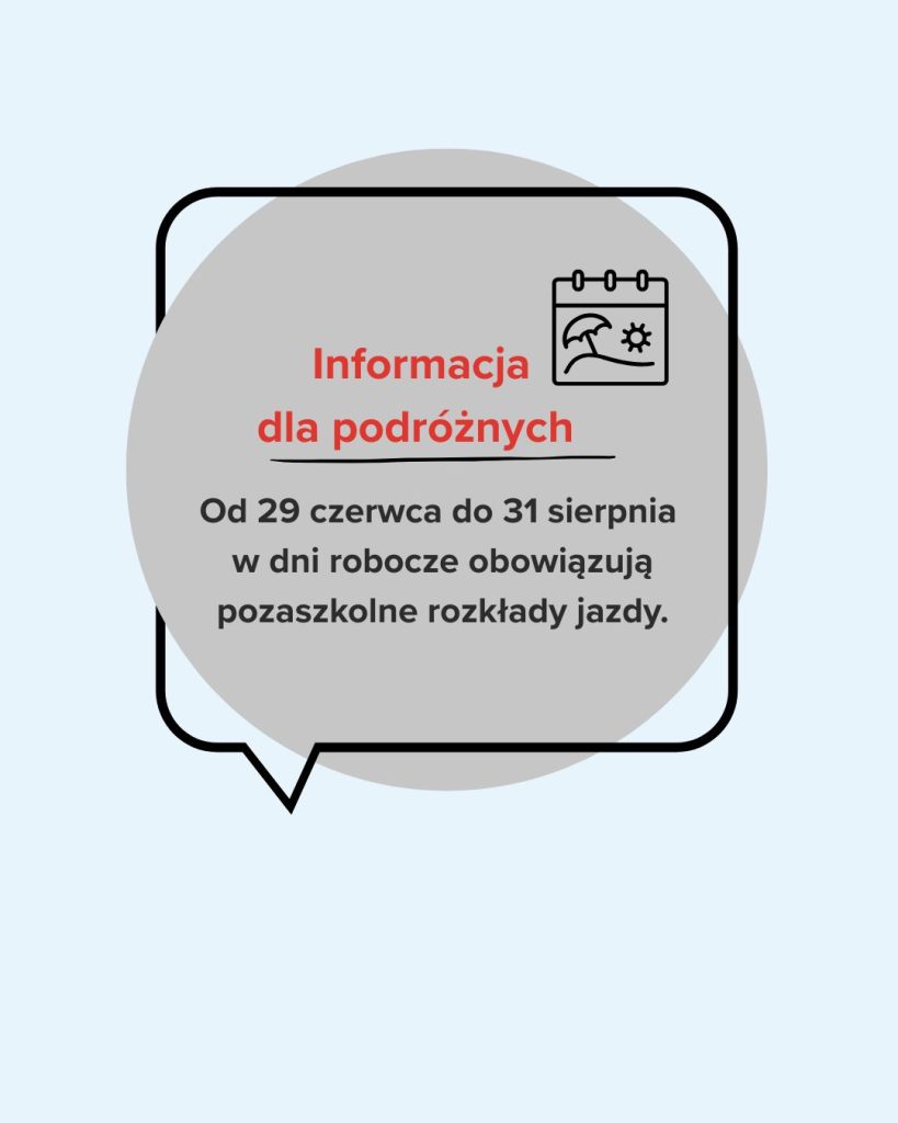 Rozkład jazdy obowiązujący od 29 czerwca do 31 sierpnia 2026 r.