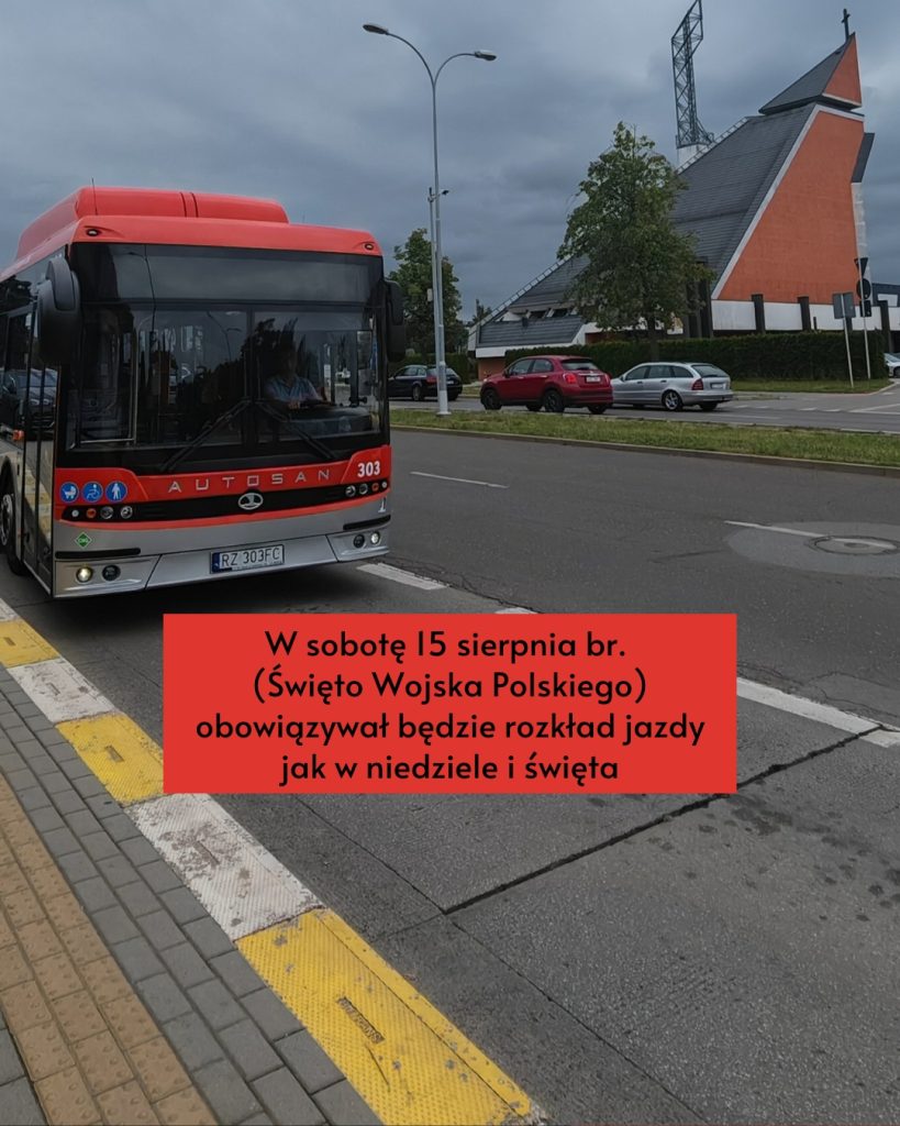 15 sierpnia br. rozkład jazdy jak w niedziele i święta