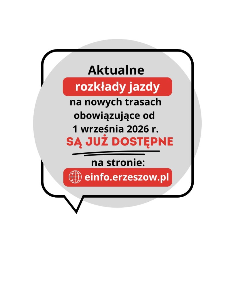 Rozkłady jazdy na nowych trasach dostępne na einfo.erzeszow.pl