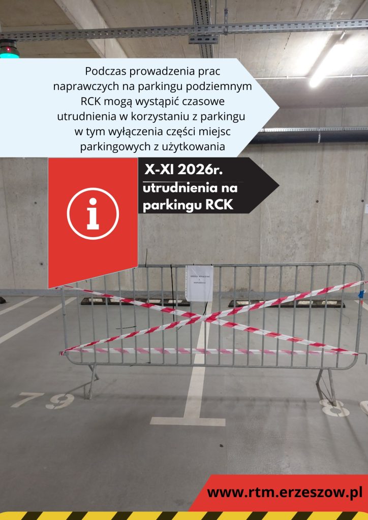 Prace naprawcze na parkingu podziemnym Rzeszowskiego Centrum Komunikacyjnego