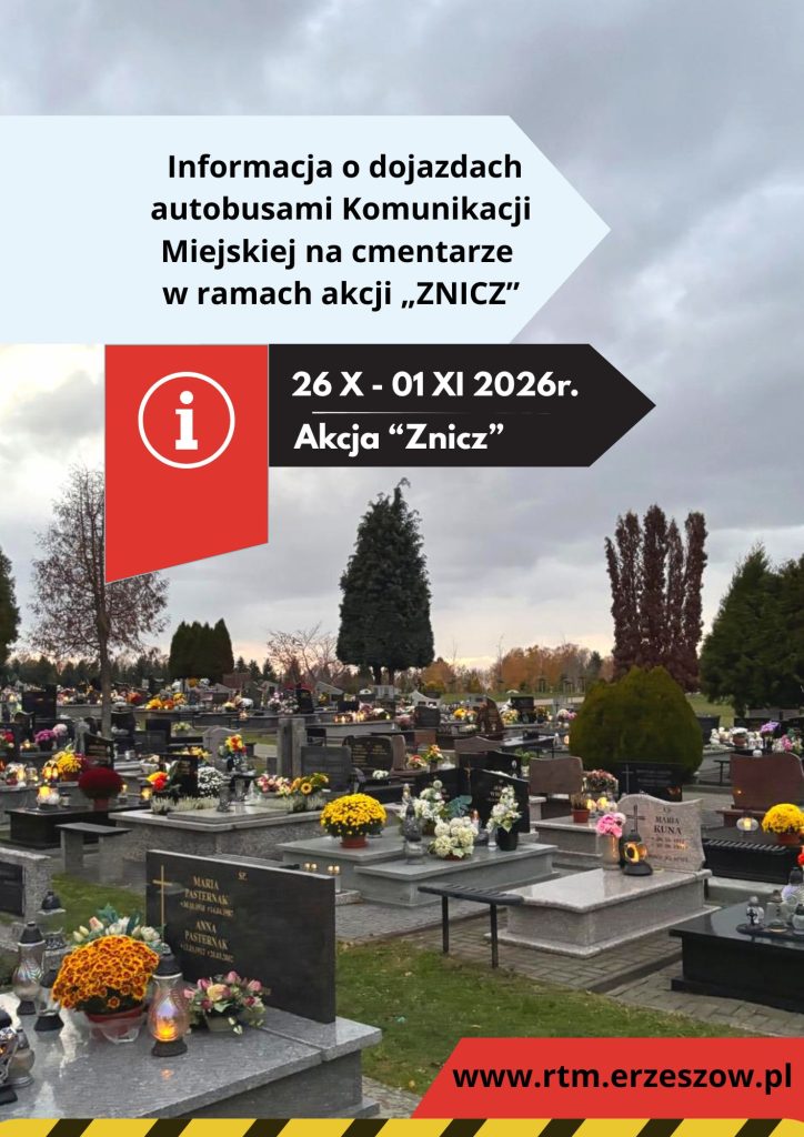 Informacja o dojazdach autobusami Komunikacji Miejskiej na cmentarze w dniach 26 października – 1 listopada 2026r.